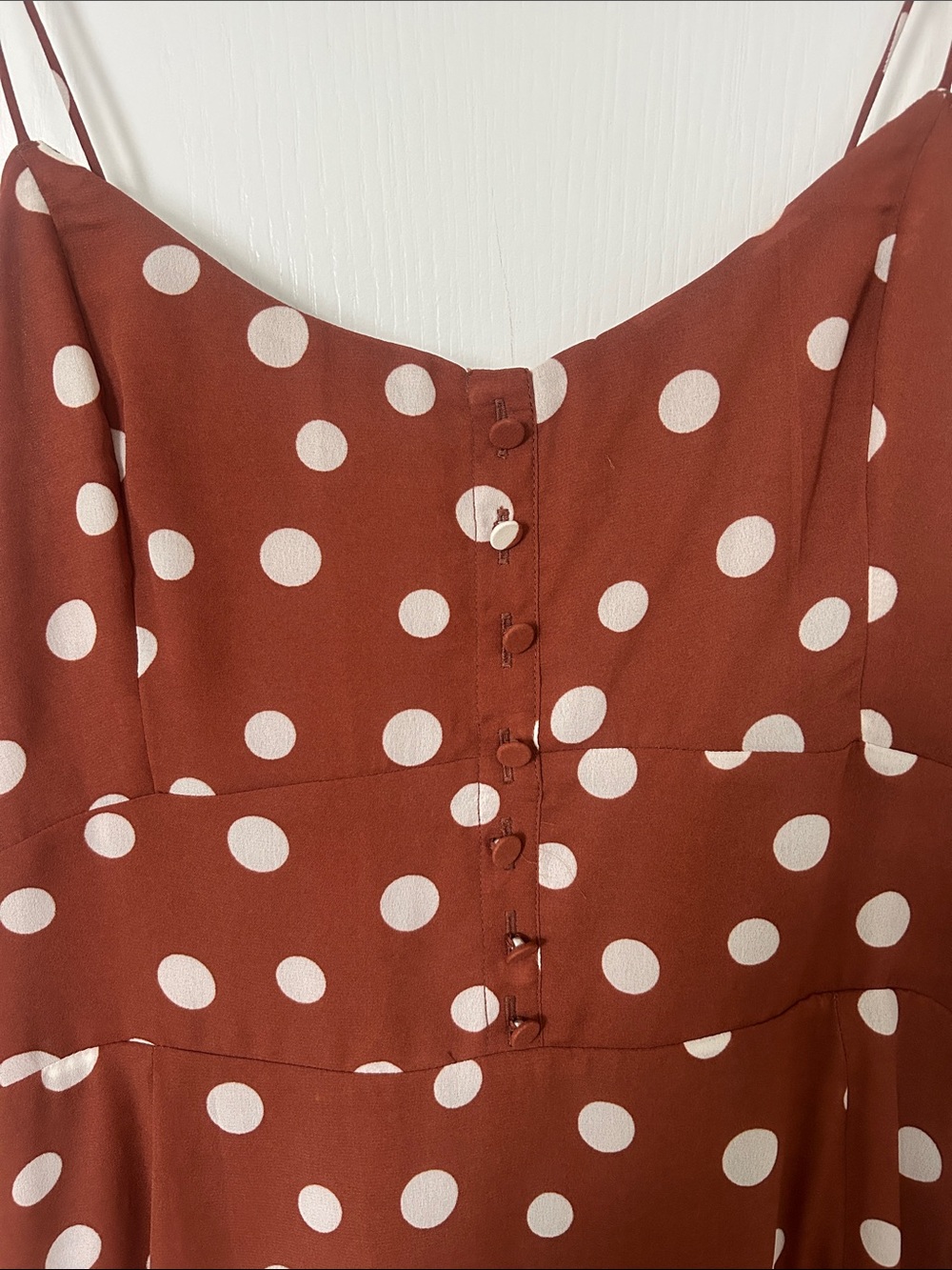 Abercrombie Polka Dot Midi Dress with Tie Straps - Picture 2 of 4